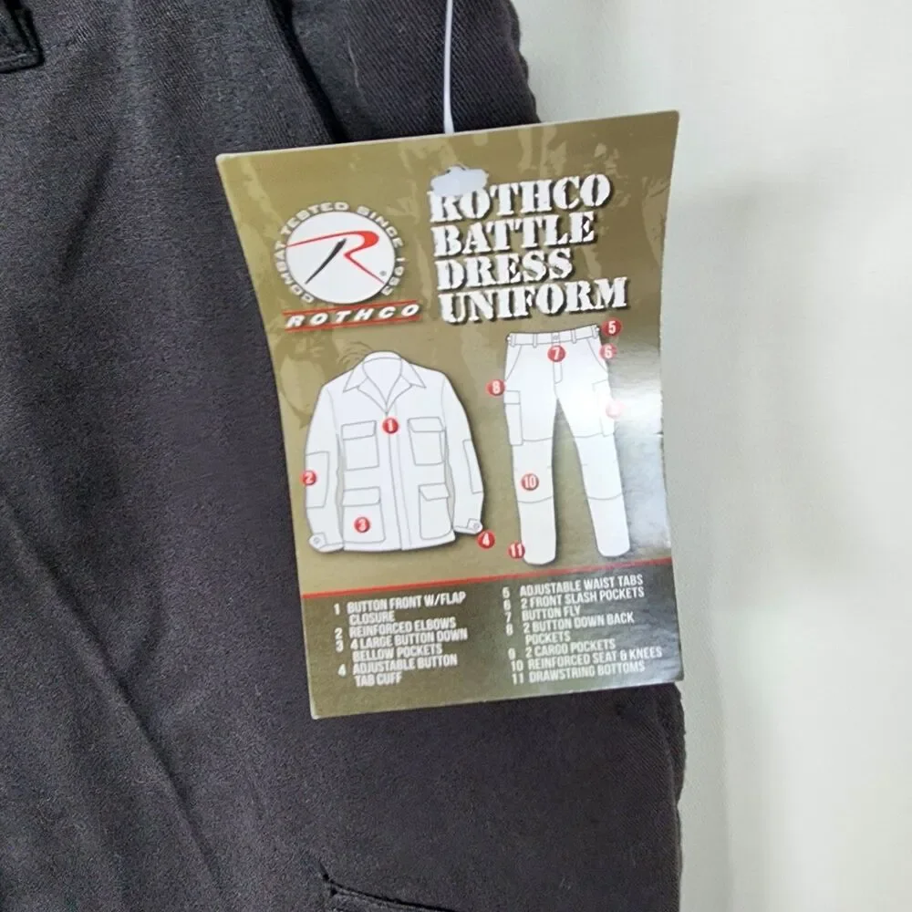 Rothco BDU Tactical Cargo Pants Mens Large Regular Black NWT Mil-Spec Combat